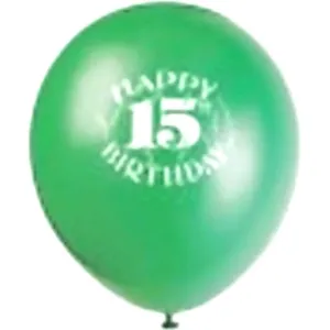 12in Latex Happy 15th Birthday Balloons, 6ct