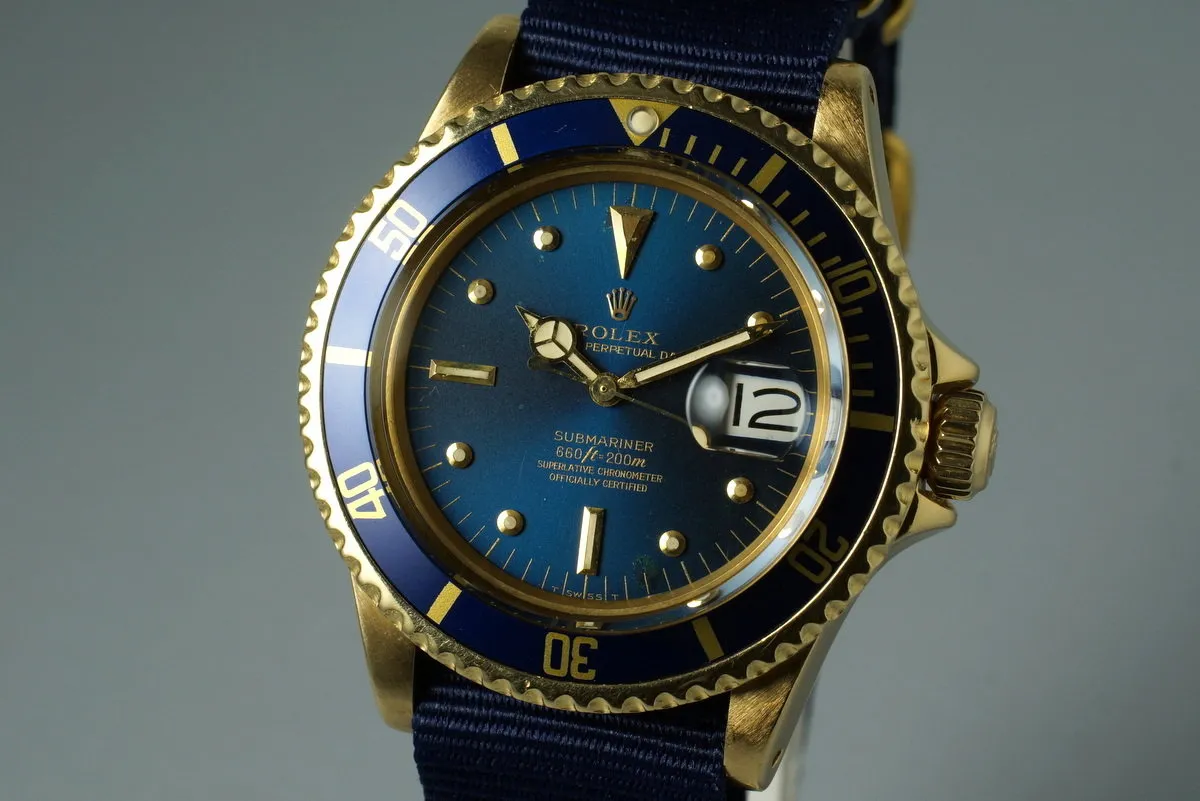 1978 YG Rolex Submariner 1680 Blue Dial