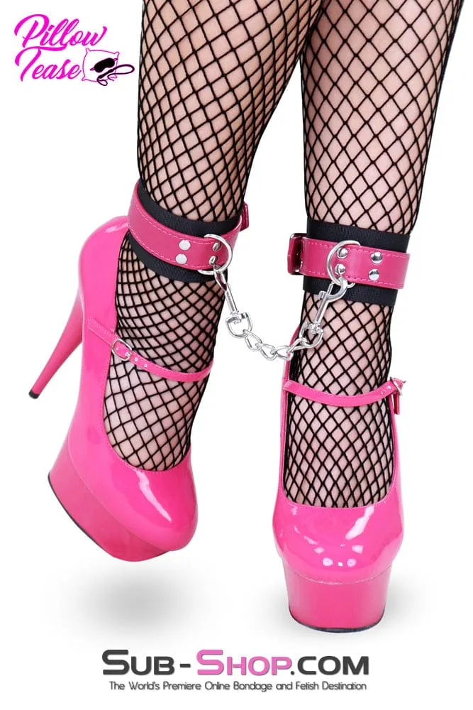 9095M      Sex Bomb Pink and Nylon Ankle Bondage Cuffs - MEGA Deal