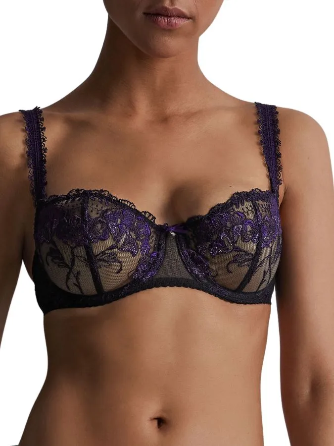 A Fleur De Toi Half Cup Bra - Dark Orchid