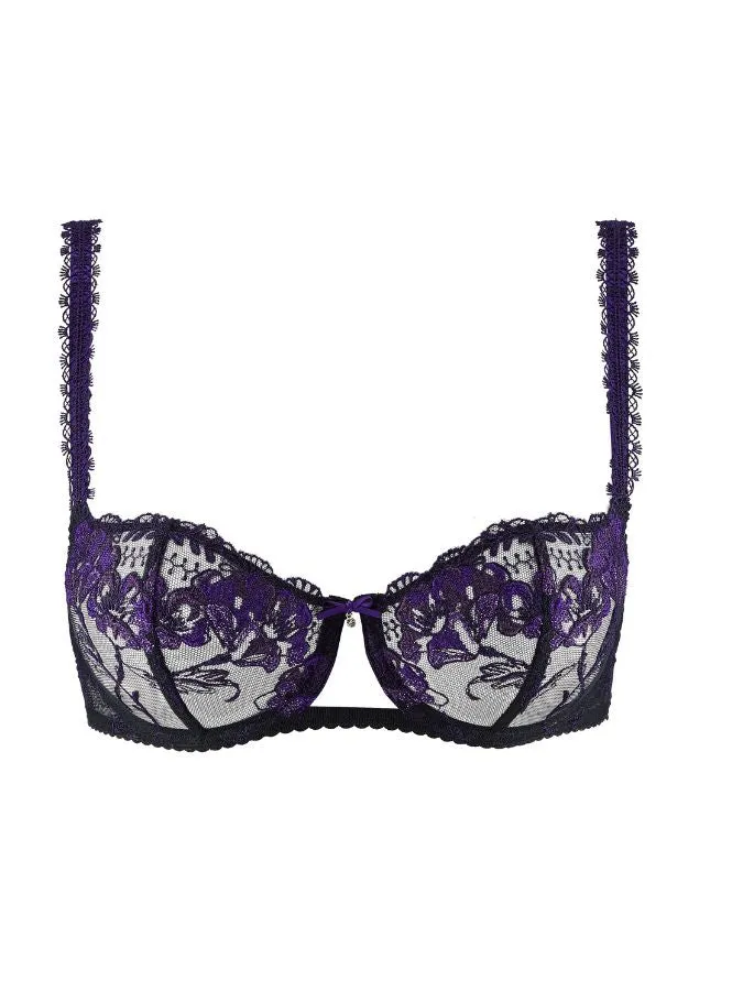 A Fleur De Toi Half Cup Bra - Dark Orchid