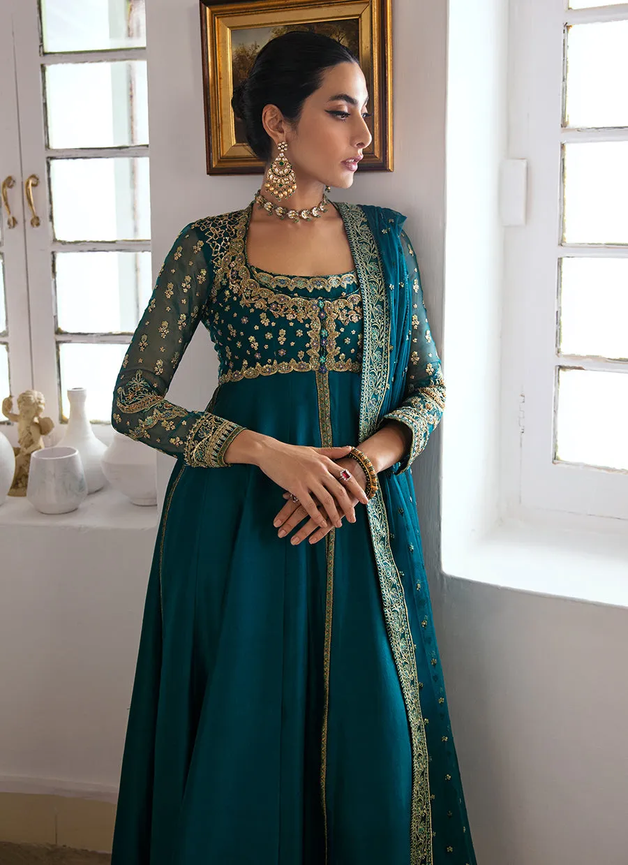 Afra Teal Kalidaar And Dupatta