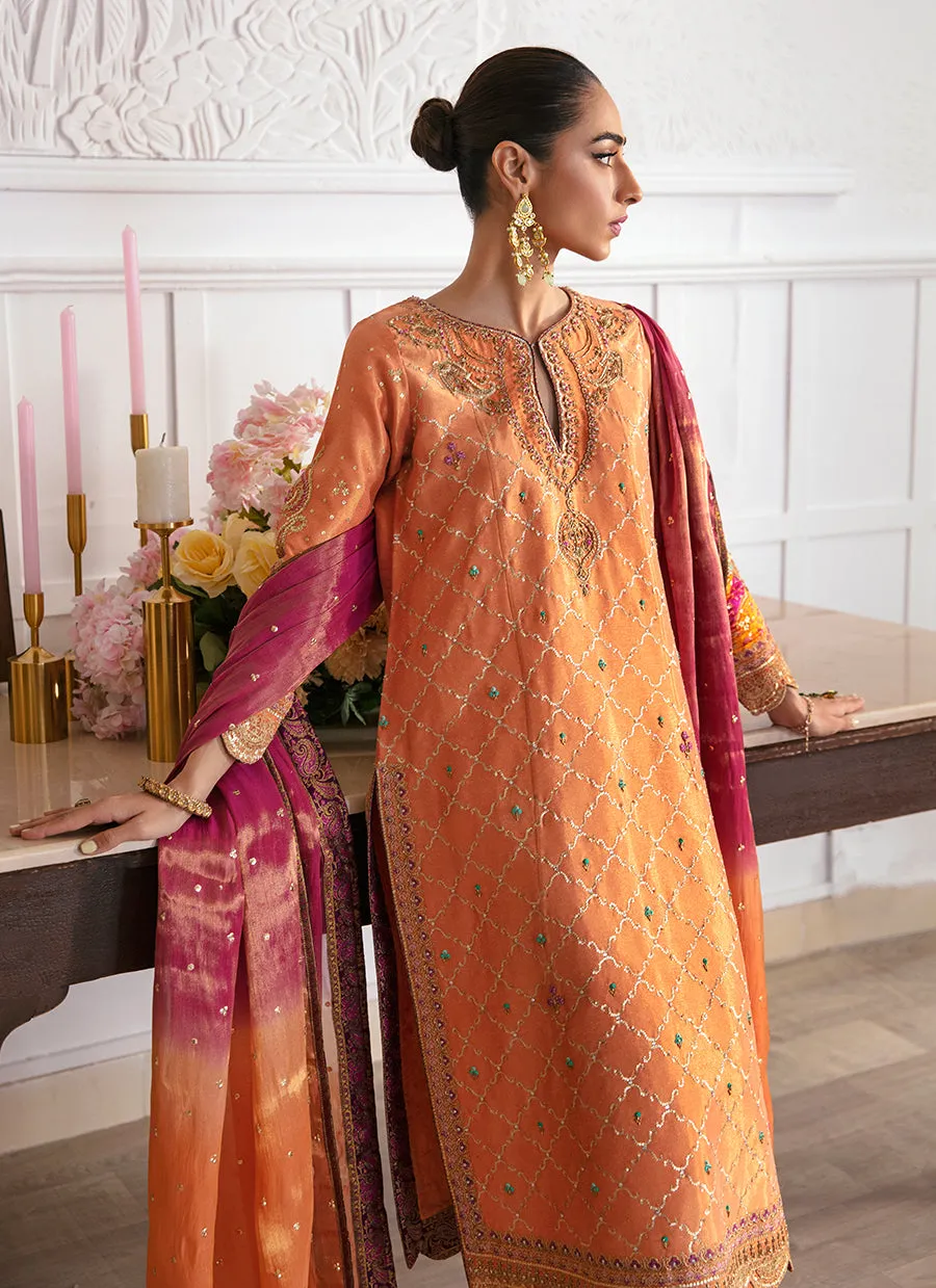 Aleen Apricot Shirt And Dupatta