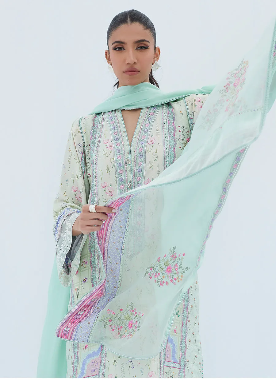 Amanda Aqua Shirt And Dupatta