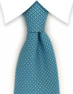 Aqua Teal Geometric Tie