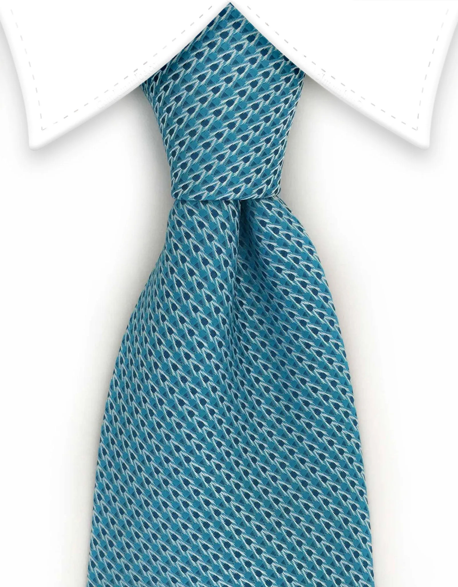 Aqua Teal Geometric Tie