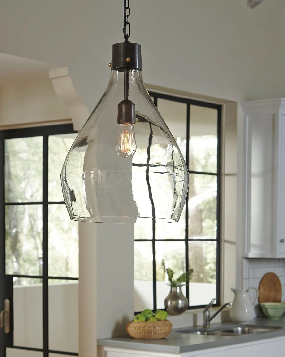 Avalbane - Clear / Gray - Glass Pendant Light