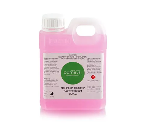 Barneys Fast-Acting Pink Acetone Nail Polish Remover - 1L