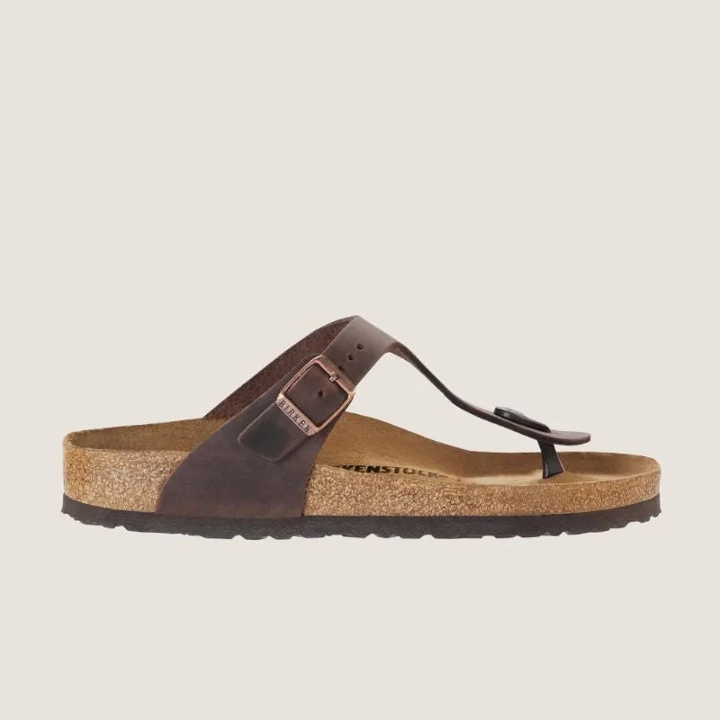 Birkenstock Gizeh Oiled Leather Regular (Classic Footbed   Suede Lined)