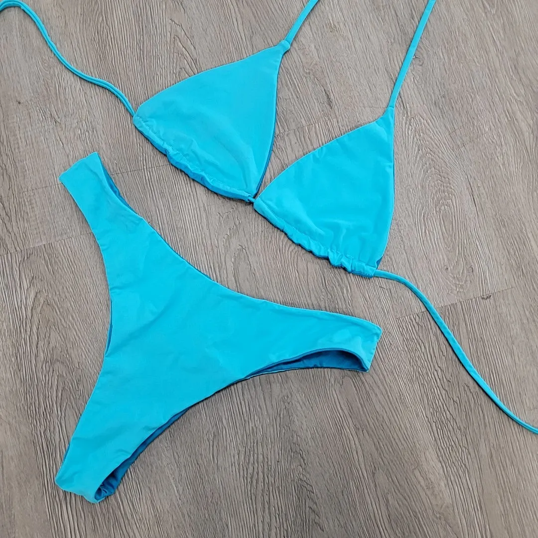 Blue on Blue Scoop Bottoms Sample