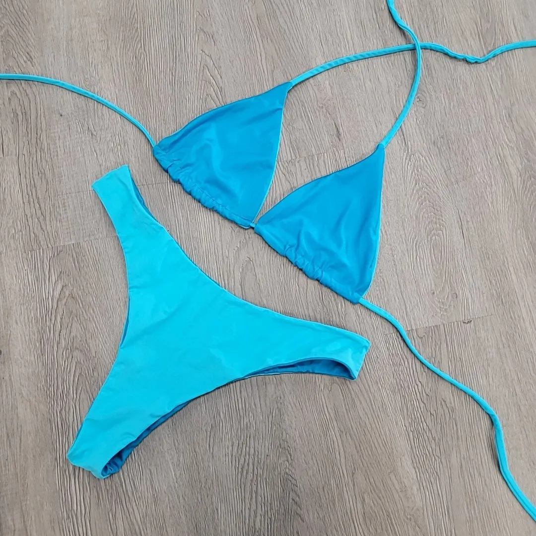 Blue on Blue Scoop Bottoms Sample