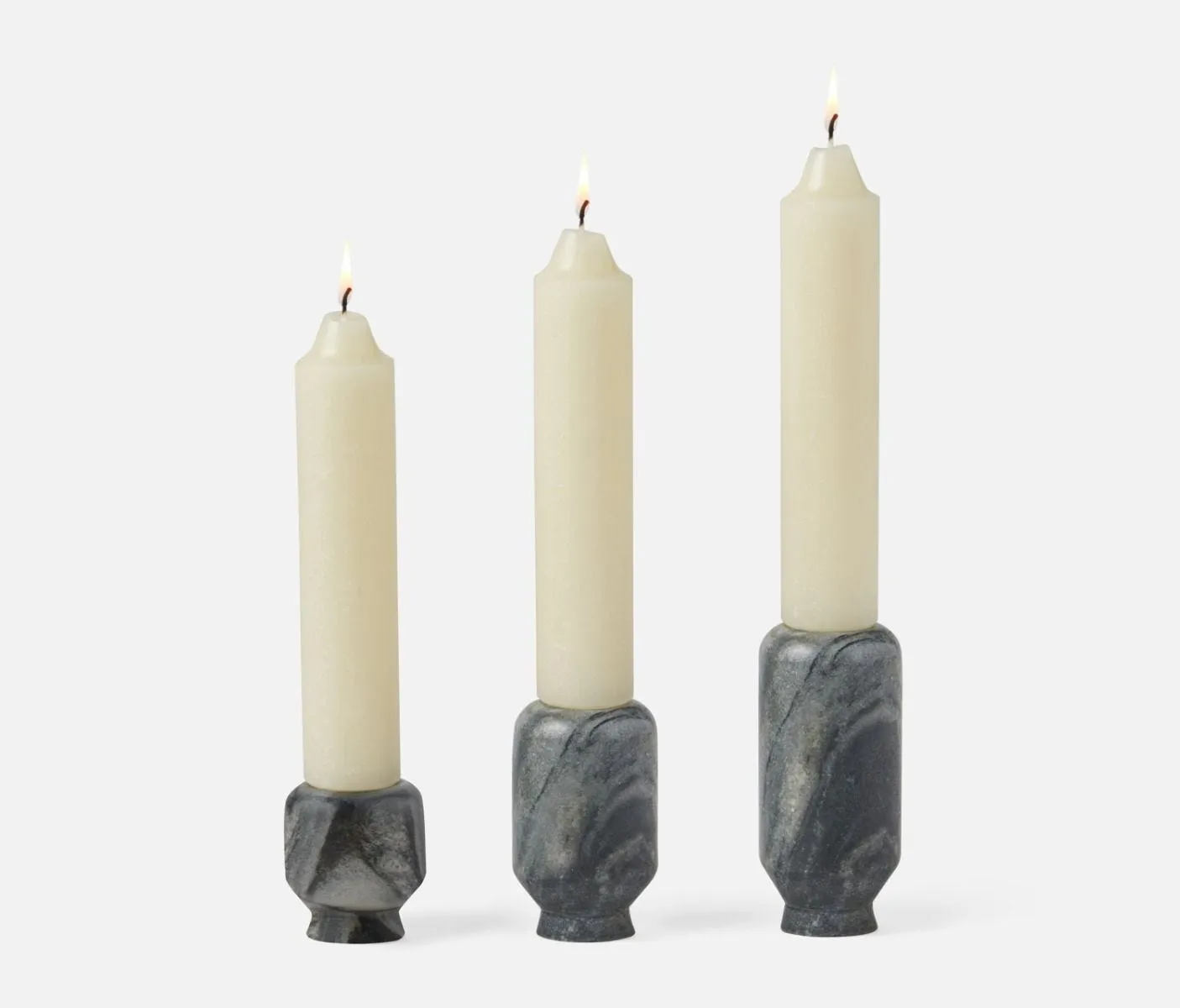 Blue Pheasant Etta Candle Holders, Set of 3 - Gray