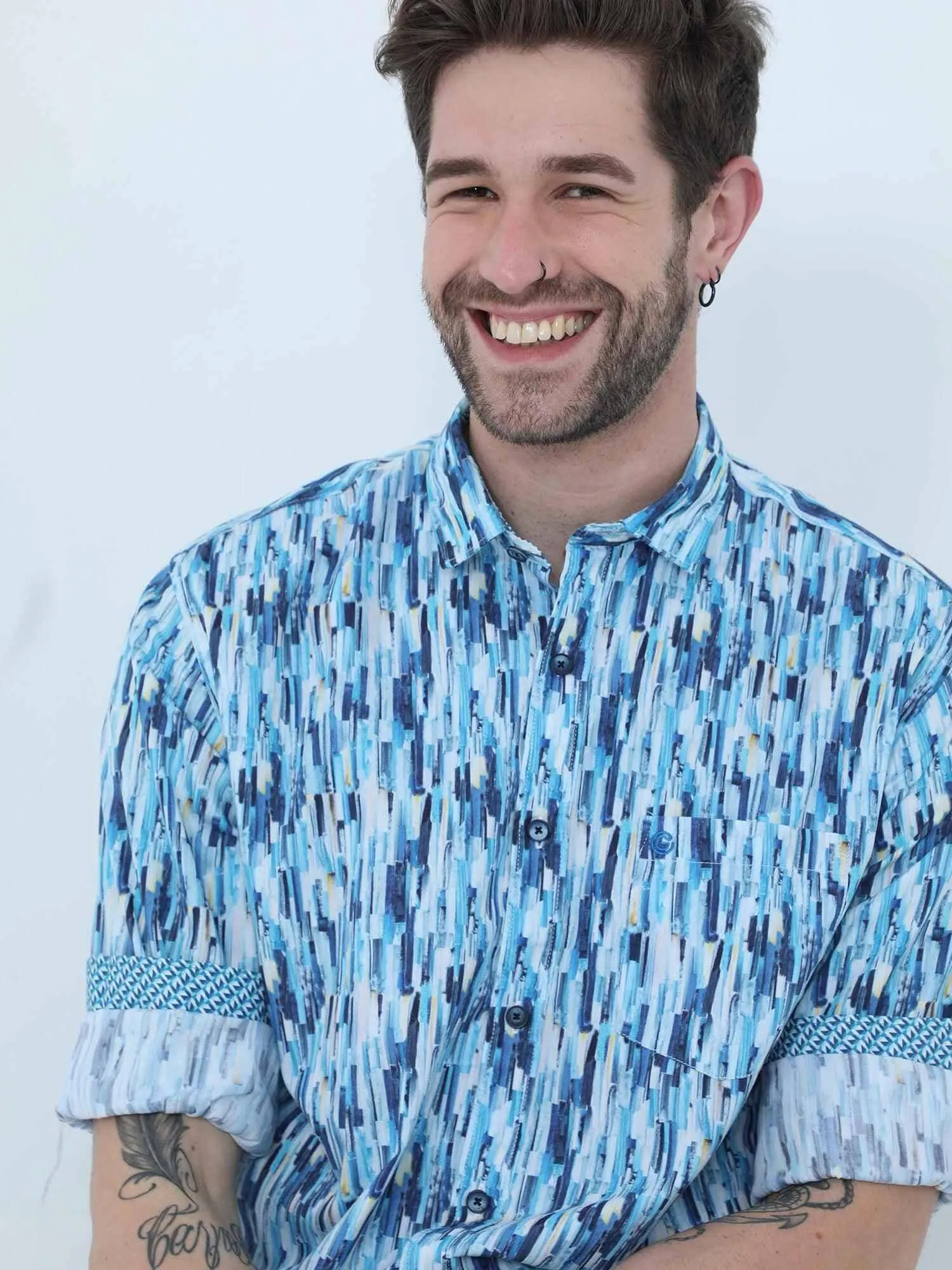 Blue Terrain Digital Printed Full Shirt