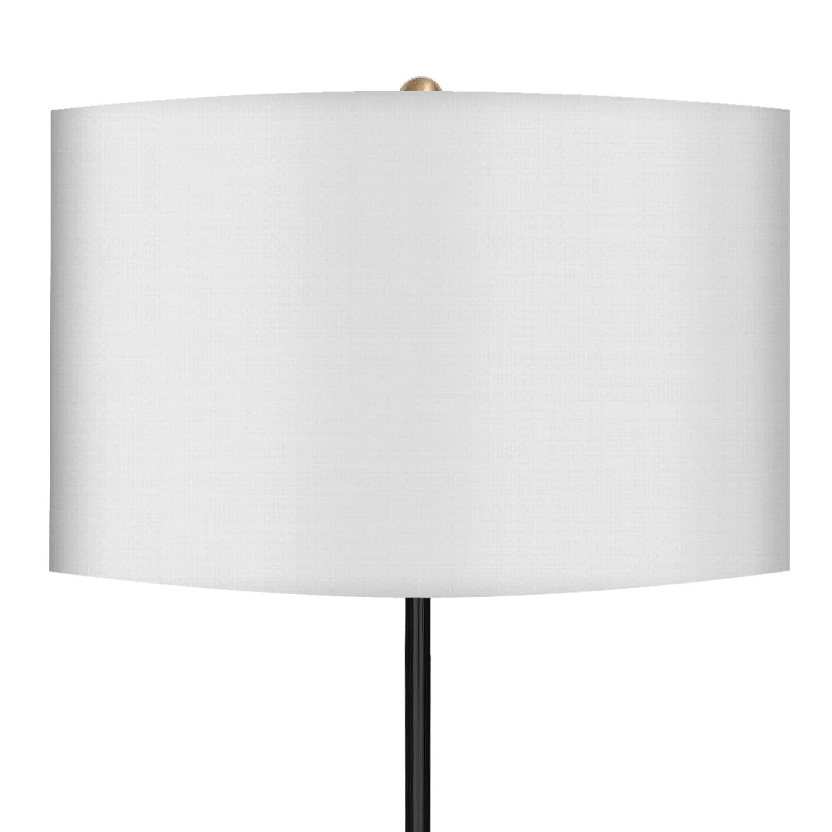 Brushed Brass Floor Lamp With White Linen Shade - Sarantino