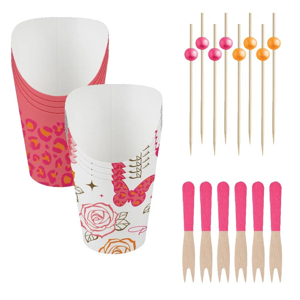 Bulk Dolly Parton Paper Charcuterie Cups, Party Picks, and Mini Forks 480 ct