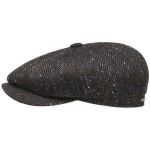 Cashmere and Silk Melange Herringbone Flat Cap