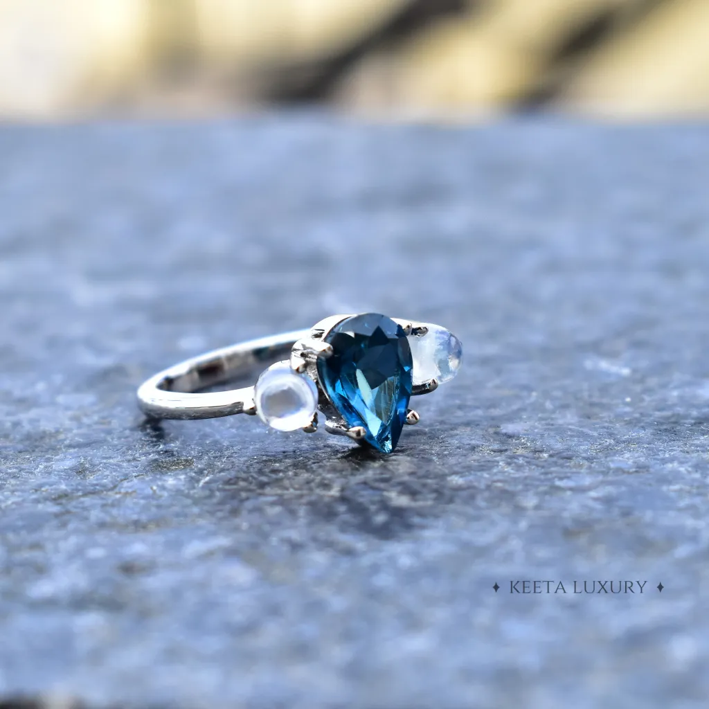 Celestial Blue - Moonstone & Blue Topaz Ring