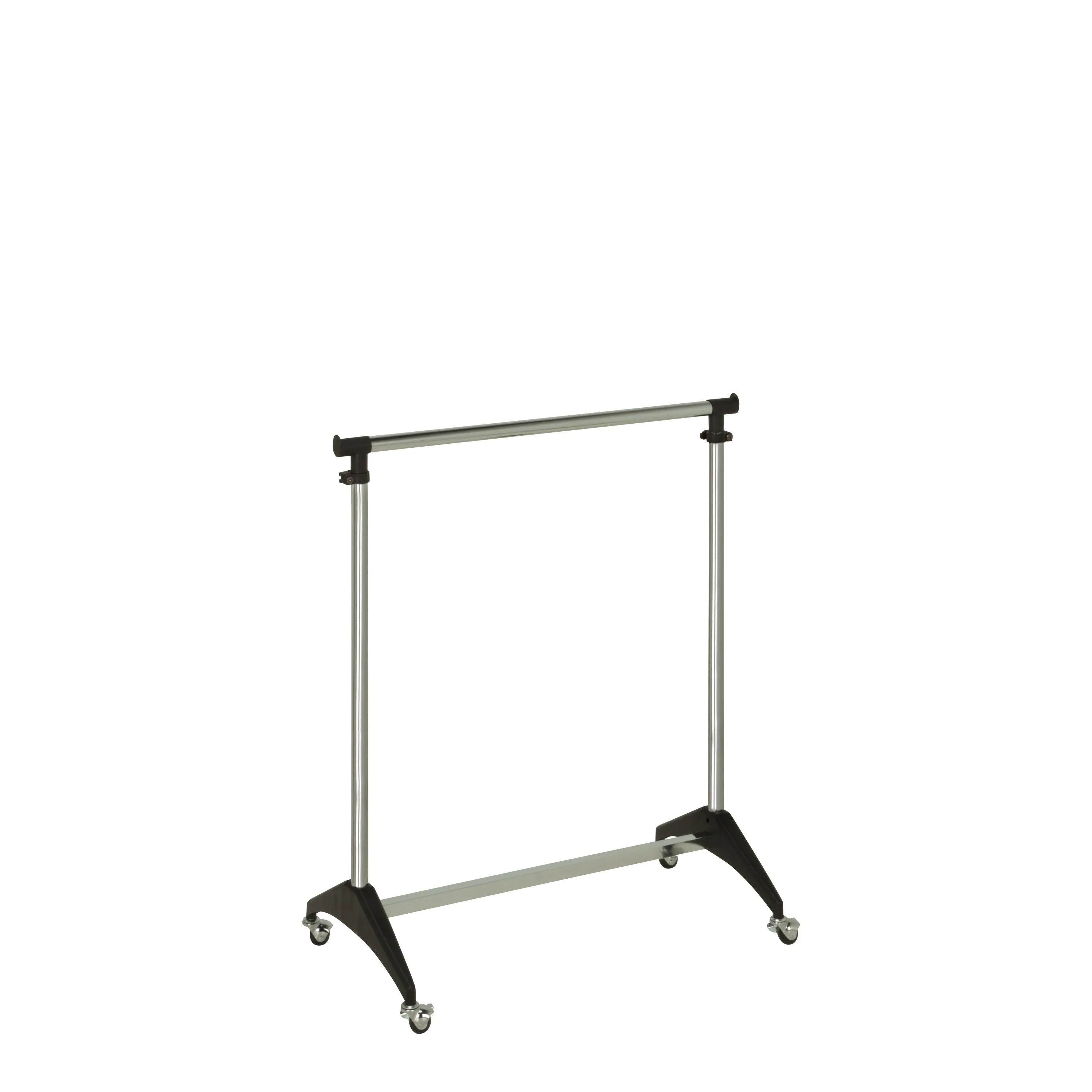 Chrome/Black Adjustable Rolling Clothing Rack