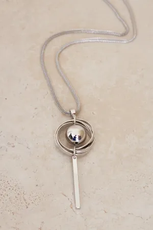 Cosmic Orb Pendant Necklace - Silver