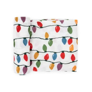 Cotton Muslin Swaddle Blanket - Christmas Bulbs