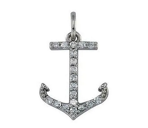 Diamond Studded Anchor Pendants