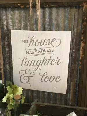 DIY Home Decor -  “This House…” Gray distressed sign