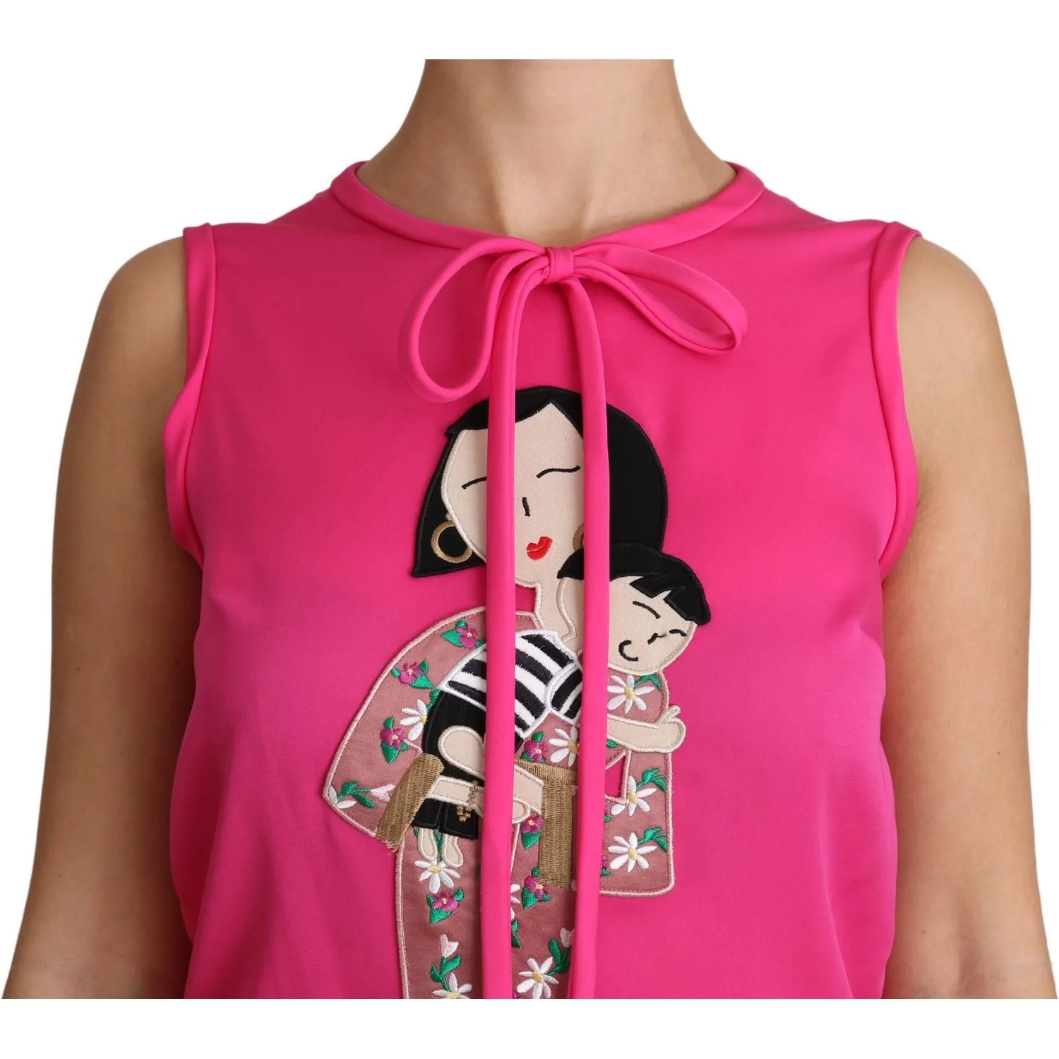 Dolce & Gabbana Elegant Pink Silk Family Tank Top Shirt