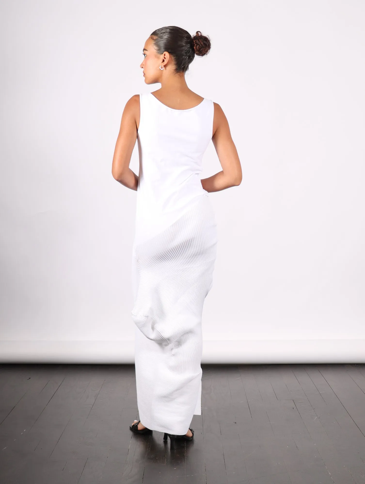 Emerge Dress in White by Issey Miyake