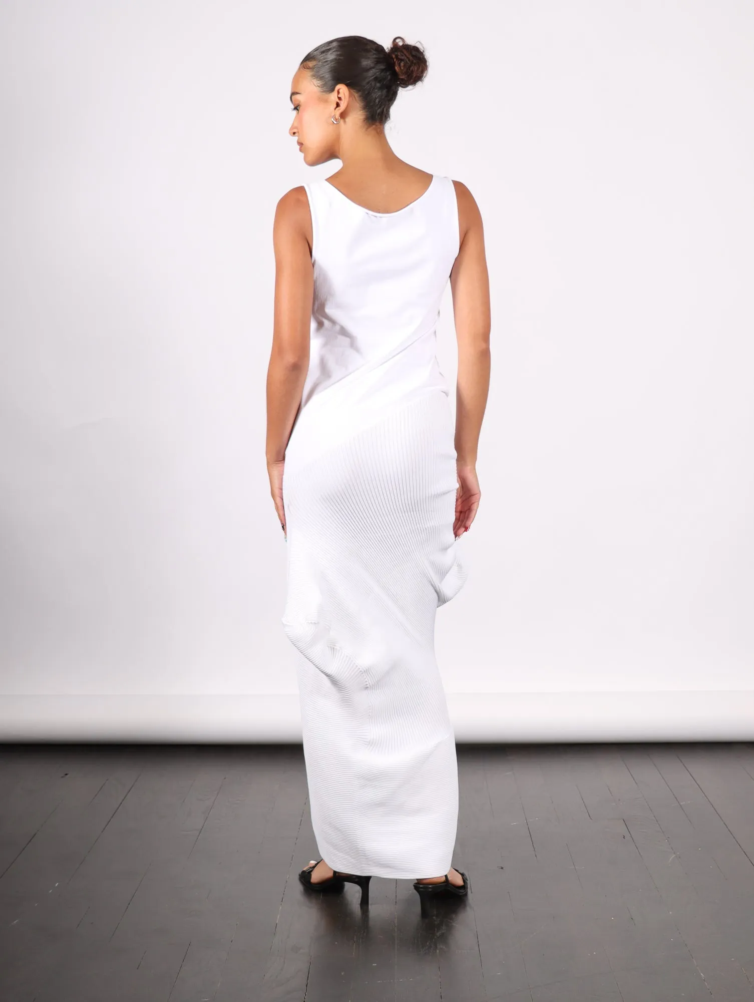 Emerge Dress in White by Issey Miyake