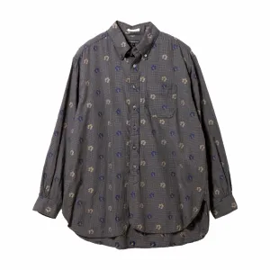 19th Century Charcoal Floral Houndstooth BD Shirt by Engineered Garments in Cotton