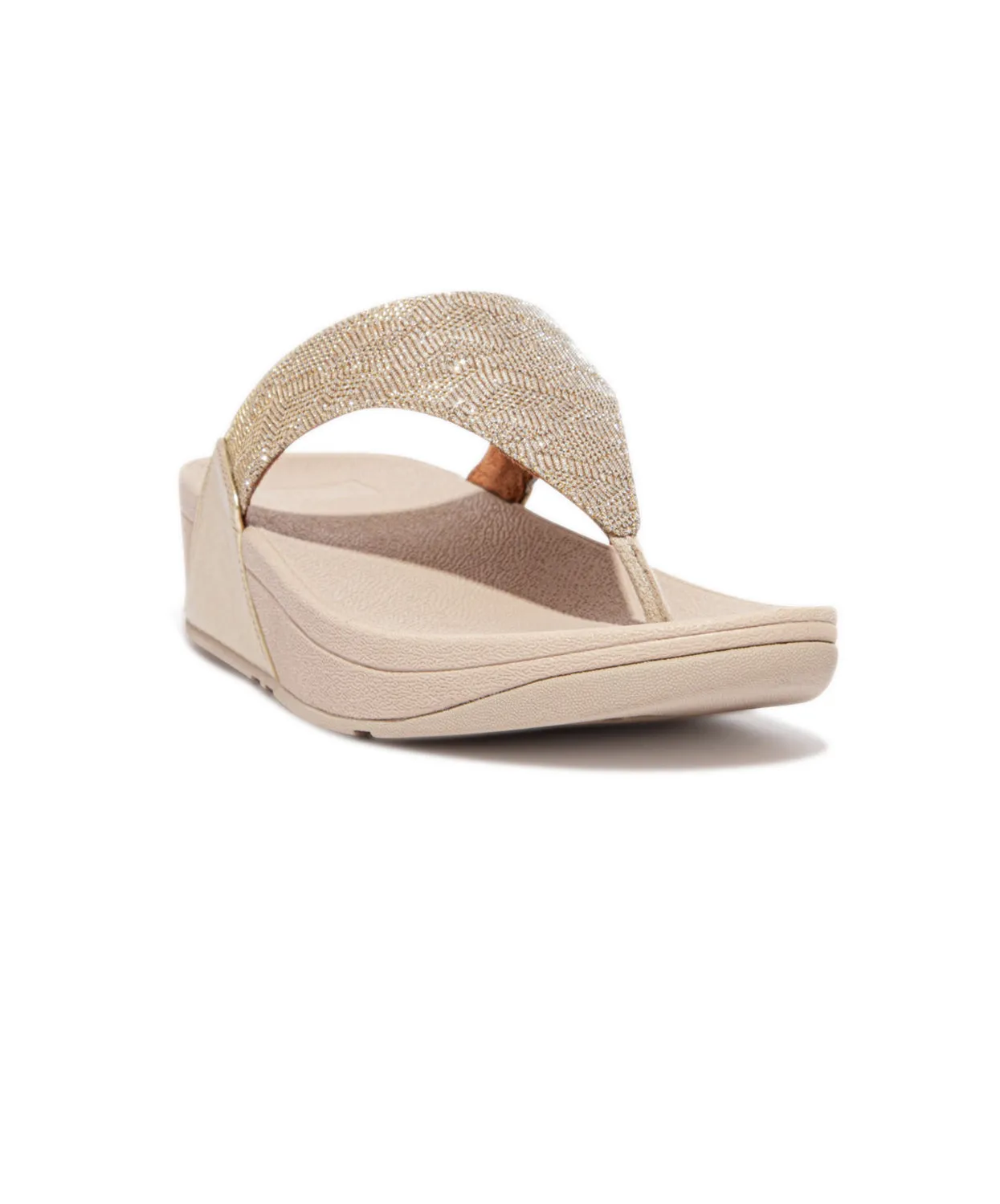 FitFlop Lulu Glitz Toe Post Sandals Gold