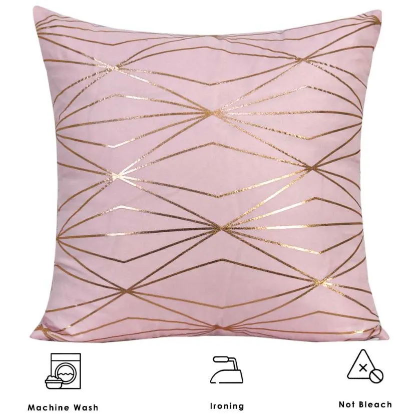 Foil Printed Geometric Cushion Cover