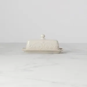 French Perle White Covered Butter Dish (SKU: 847558)