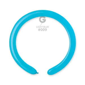 Gemar Latex Balloon #009 Light Blue 2inch 50 Count Solid Color