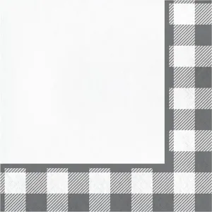 Gray and White Buffalo Check Luncheon Napkins 16ct 2ply