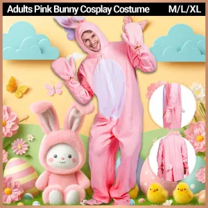 Halloween Rabbit Stage Costume Pink Rabbit Costume Adult Animal Costume Pajamas