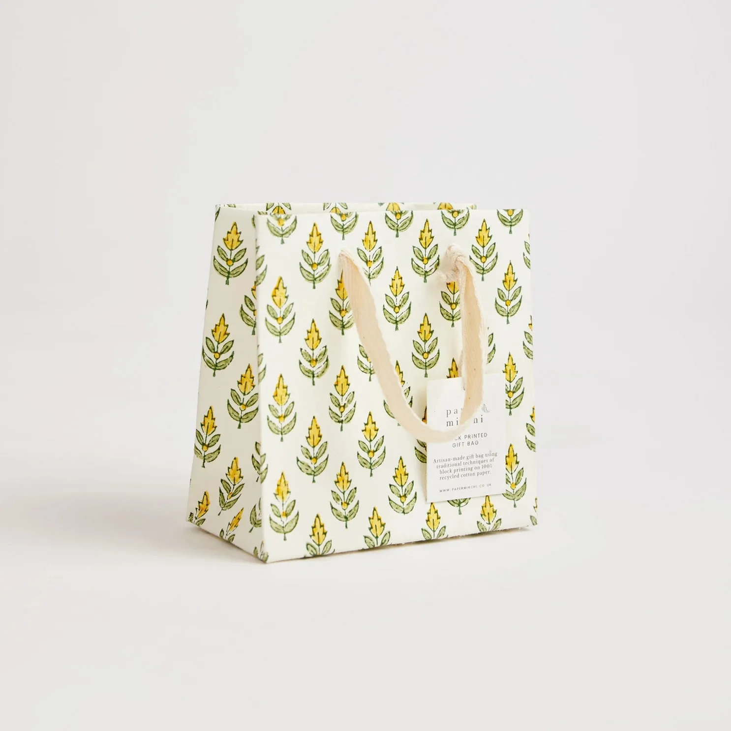 Hand Block Printed Gift Bags Sunshine - Small