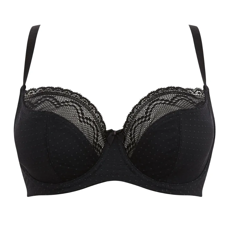 Hettie Black Grey Balconette Bra - Cleo