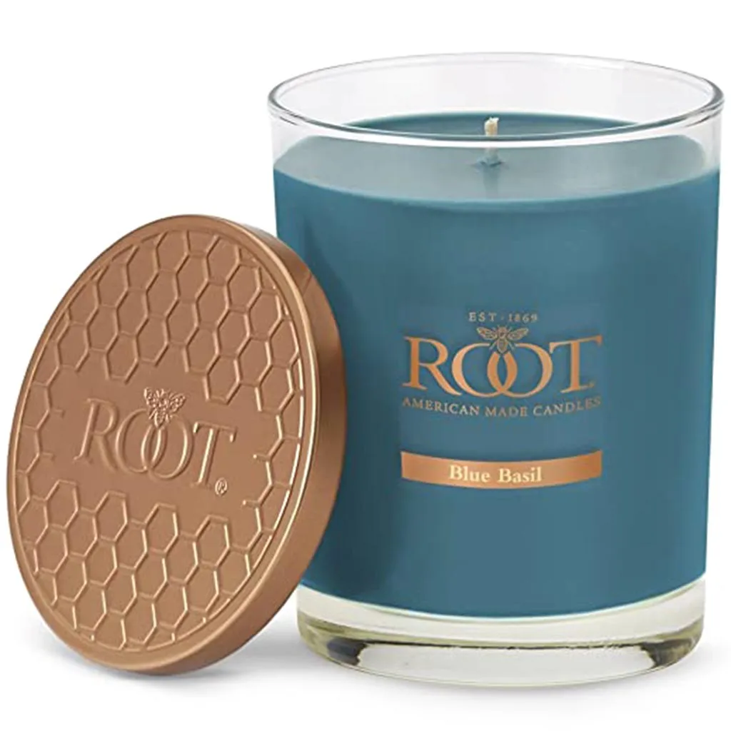 Hive Glass Candle Blue Basil, 16oz