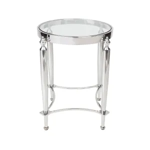 Jak Glass Side Table - Nickel