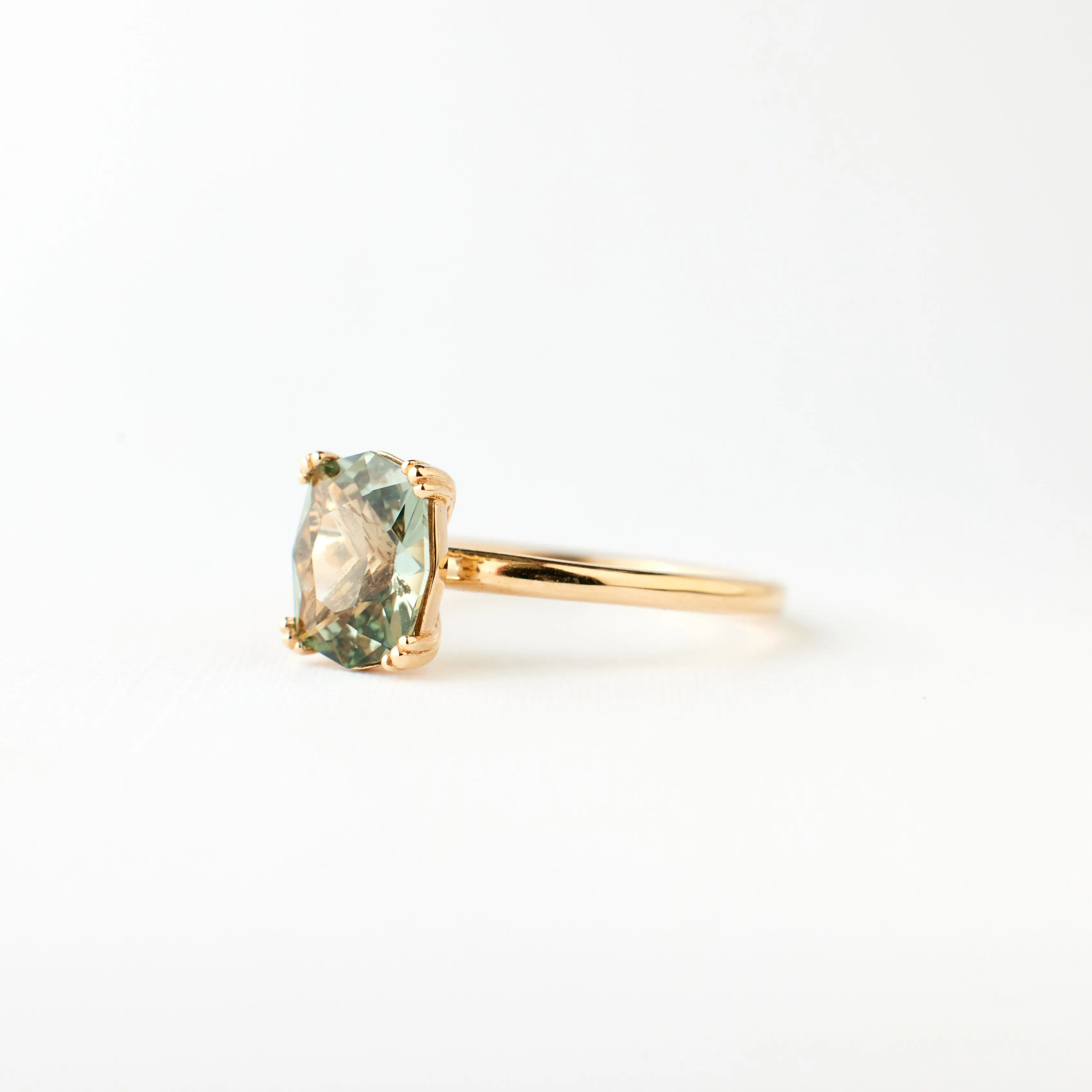 Kennedy Ring - 1.64 Carat Minty-Silver-Green Sapphire