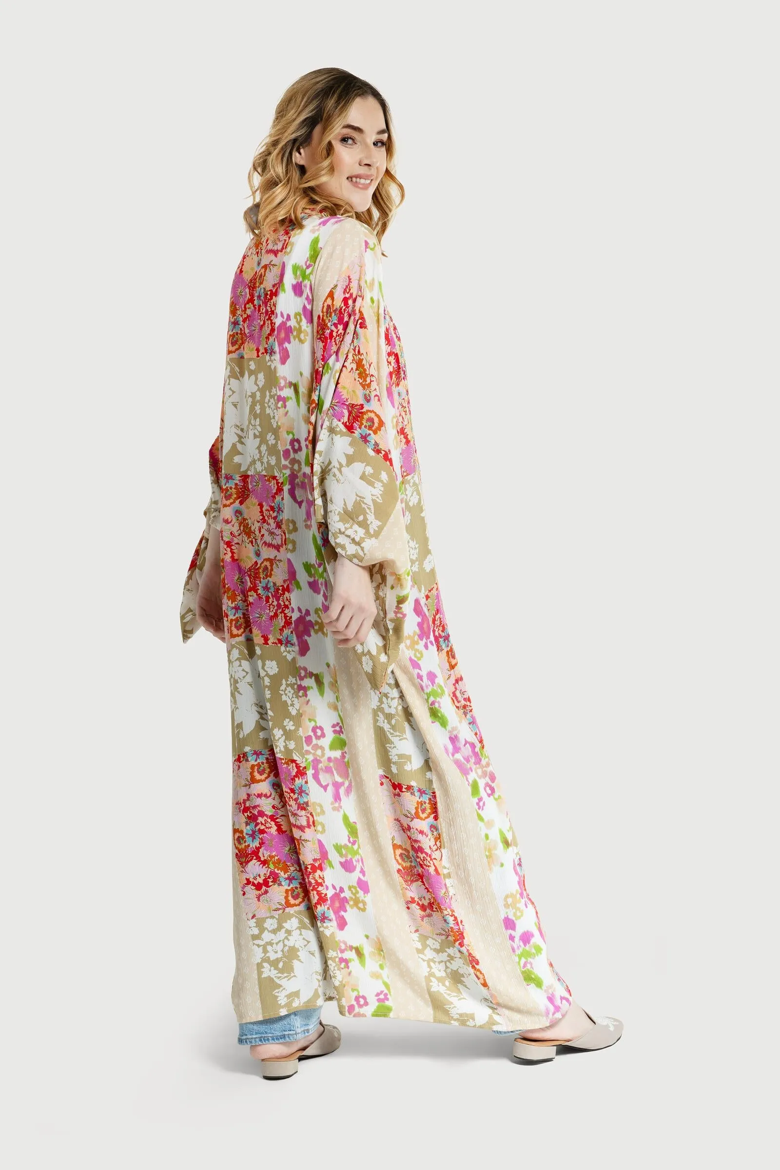 Lace Embroidered Floral Kimono