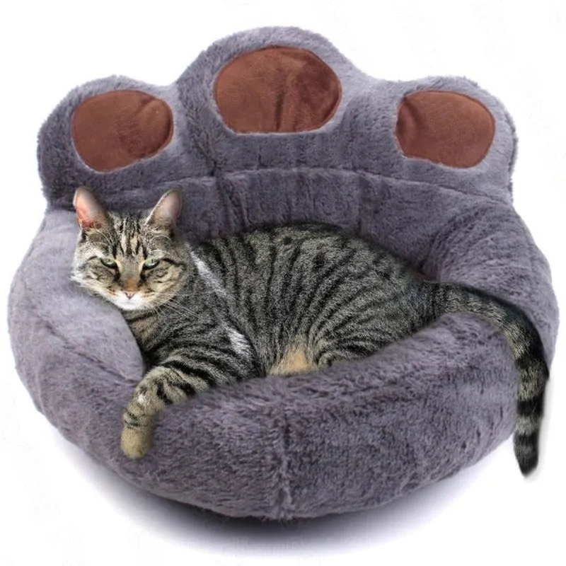 Large Cat Bed Paw Shaped Cozy Cat Sleeping Bed