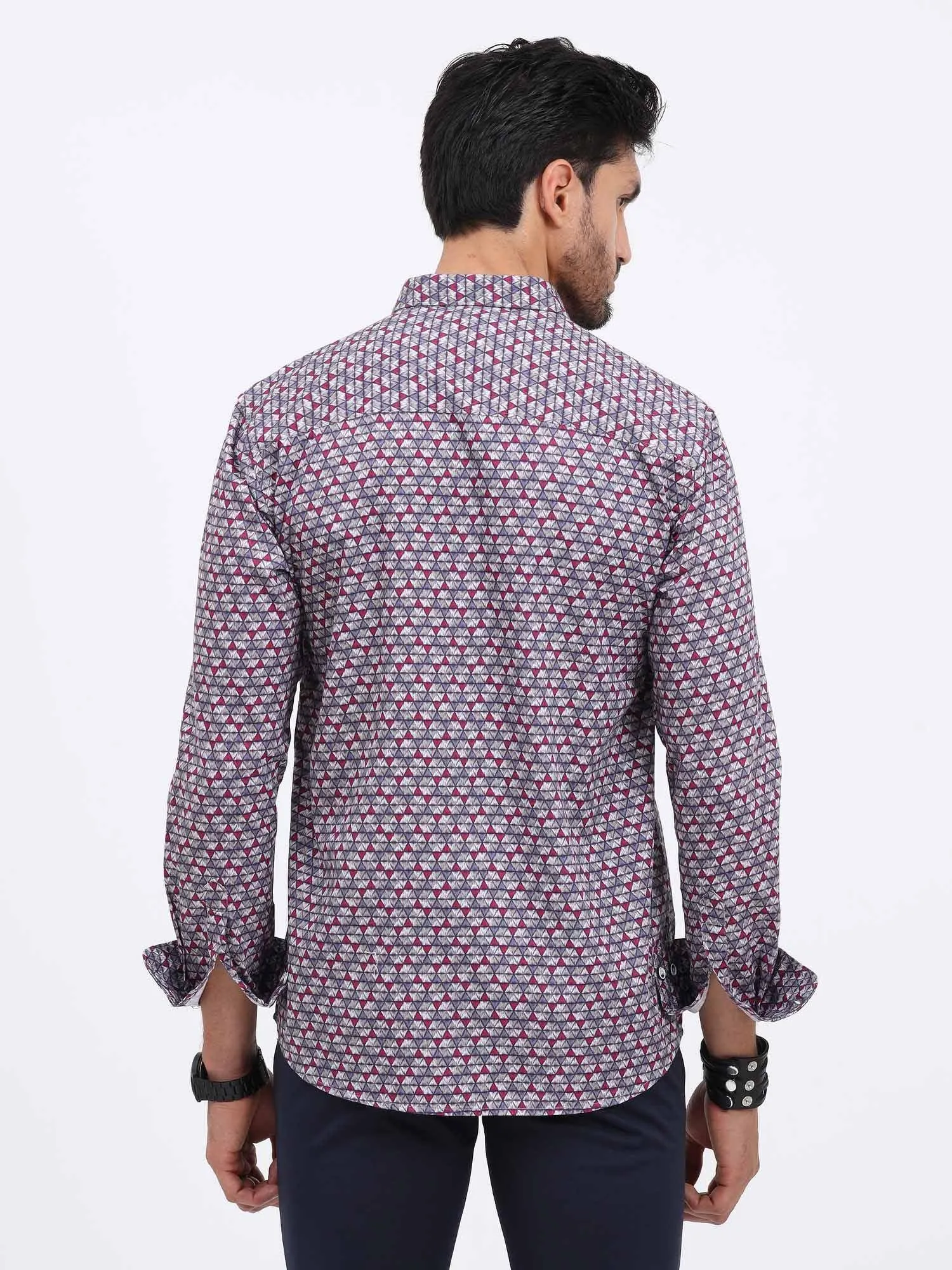 Little Triangles Printed Full Sleeve Shirt