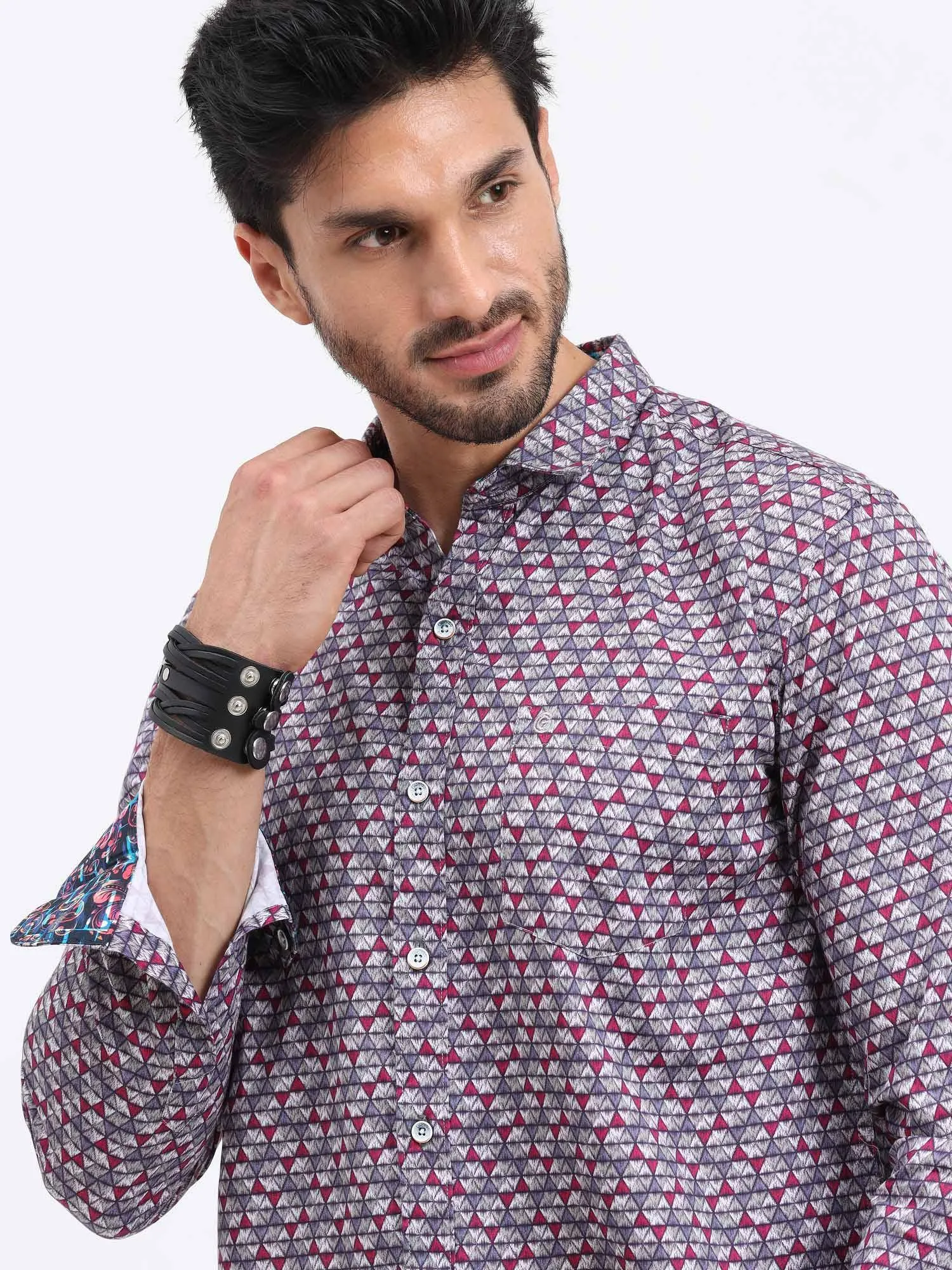 Little Triangles Printed Full Sleeve Shirt