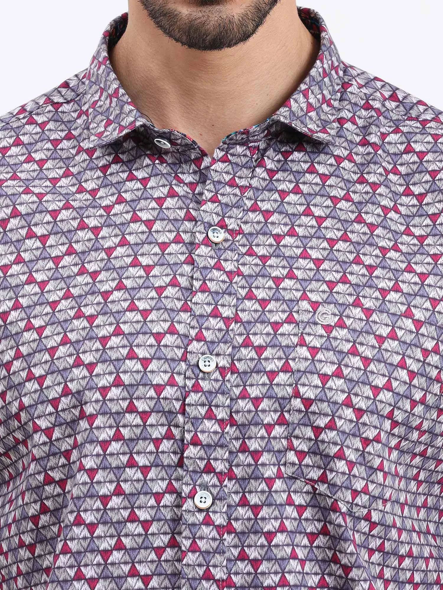 Little Triangles Printed Full Sleeve Shirt