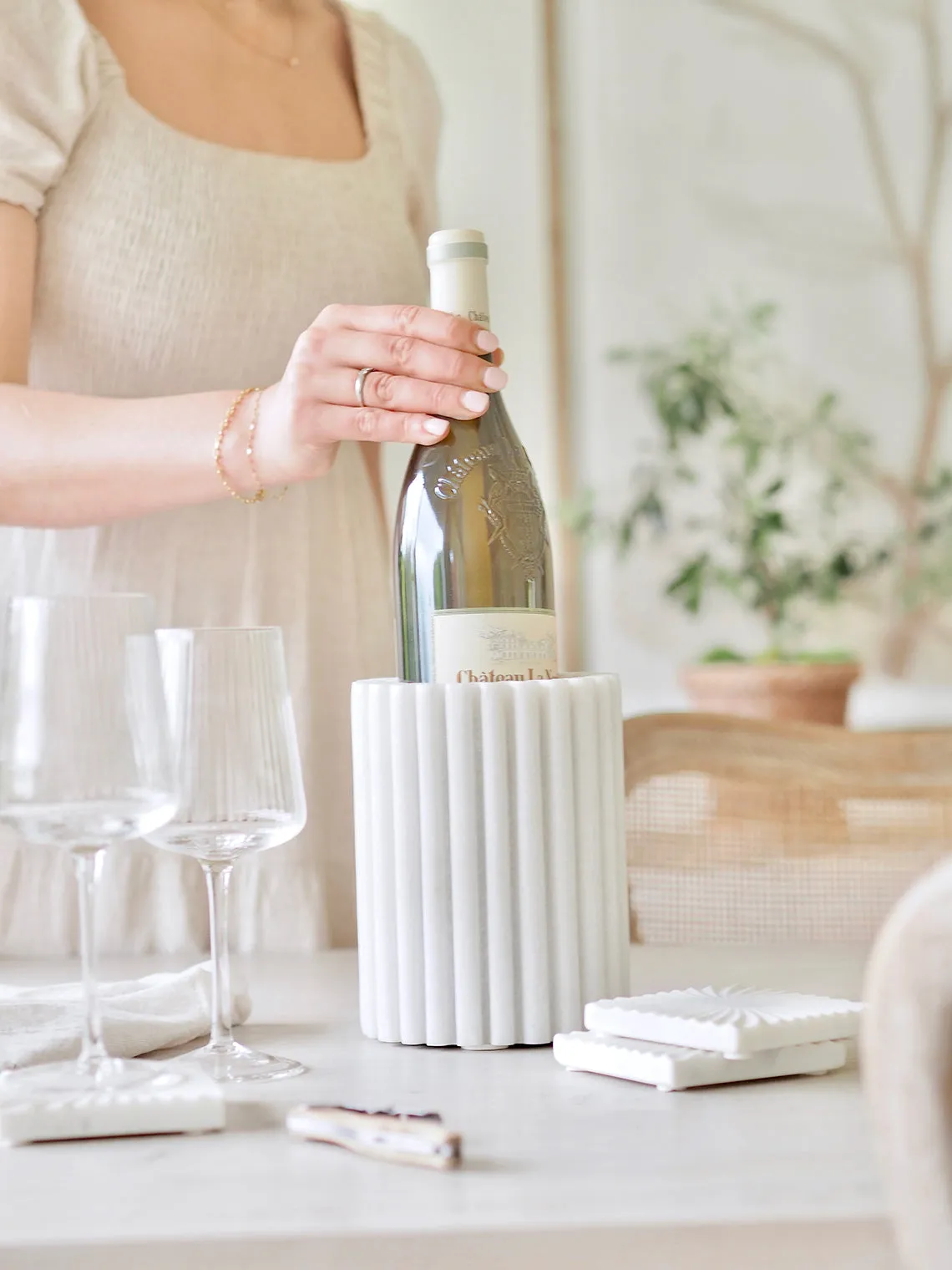 Livia Marble Wine Chiller