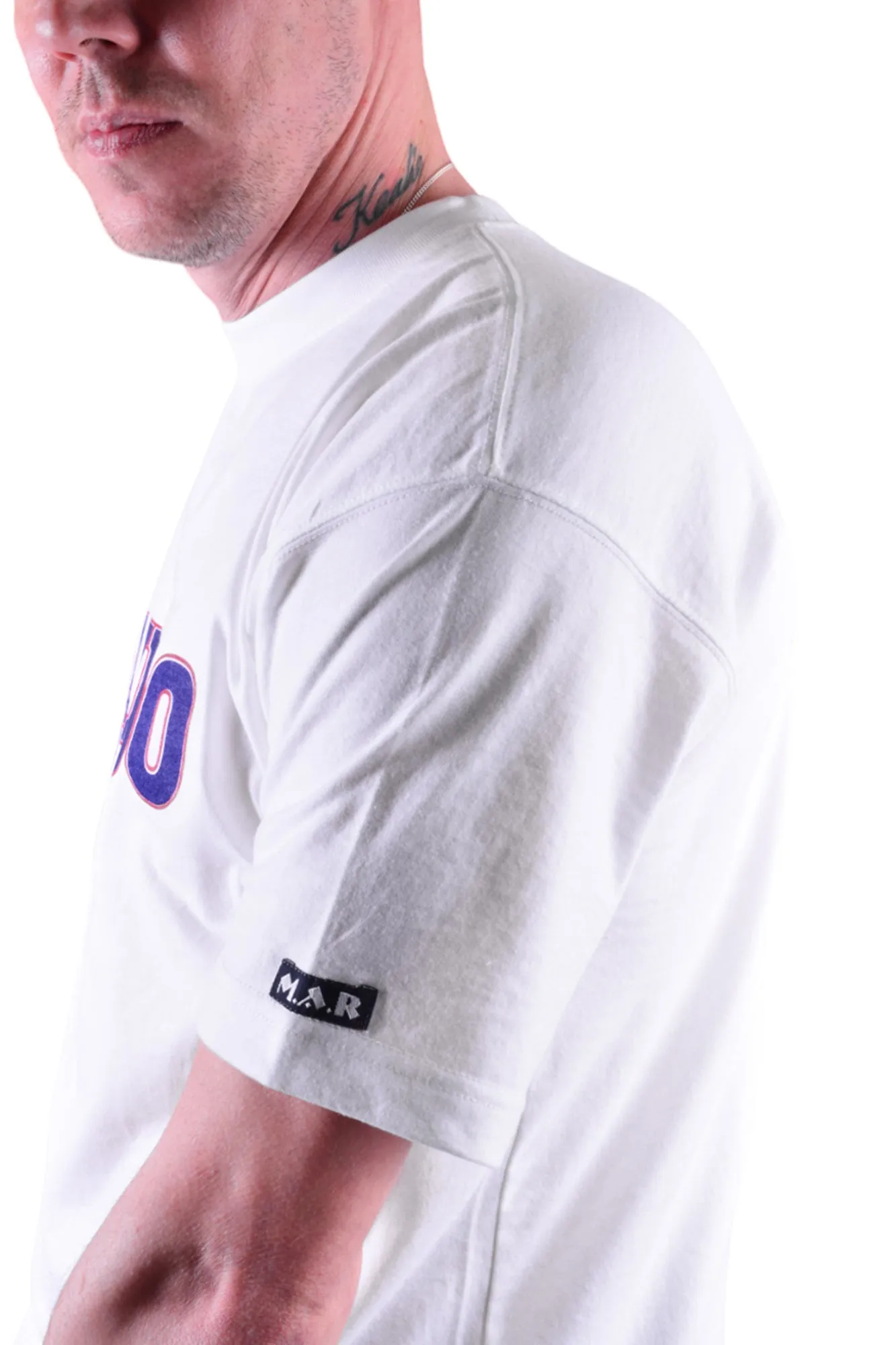 MAR-084E | White Round-Neck Aikido T-Shirt (OD)