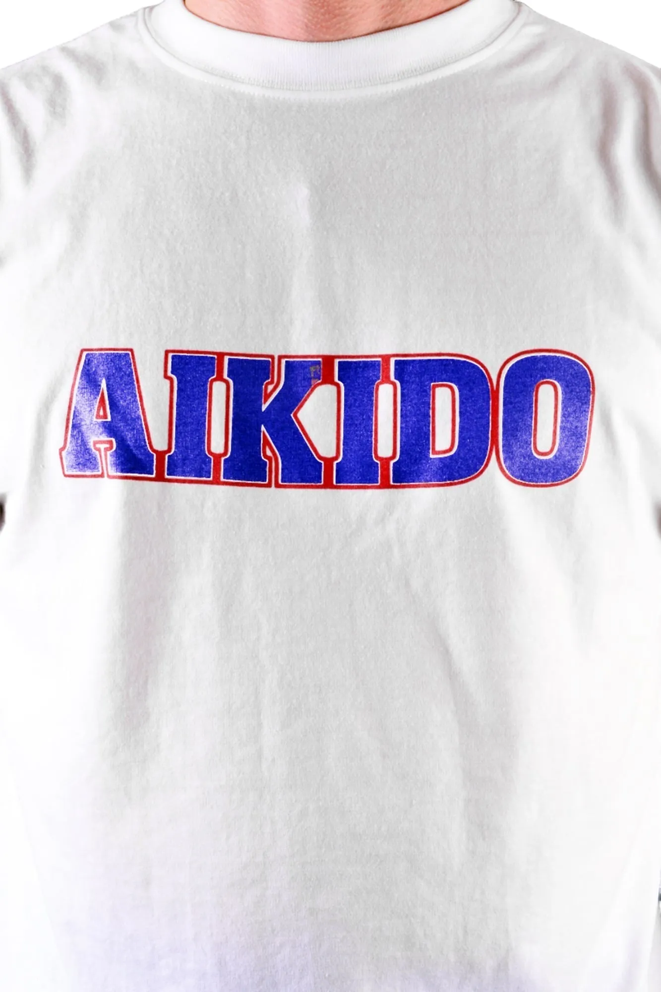 MAR-084E | White Round-Neck Aikido T-Shirt (OD)