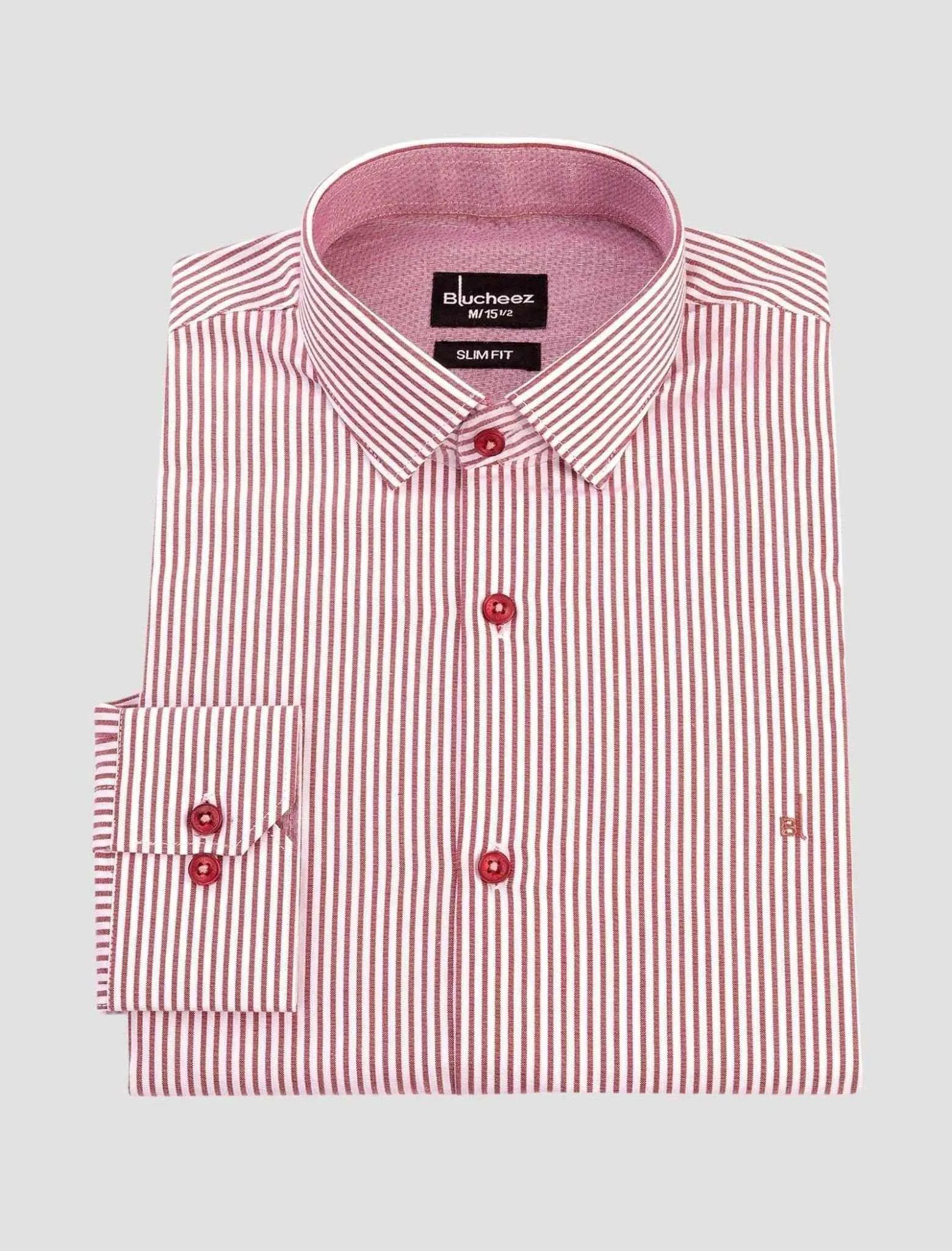 Maroon Stripe Formal Shirt